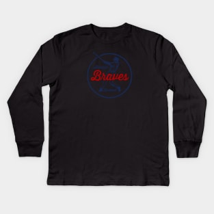 Vintage Braves Kids Long Sleeve T-Shirt